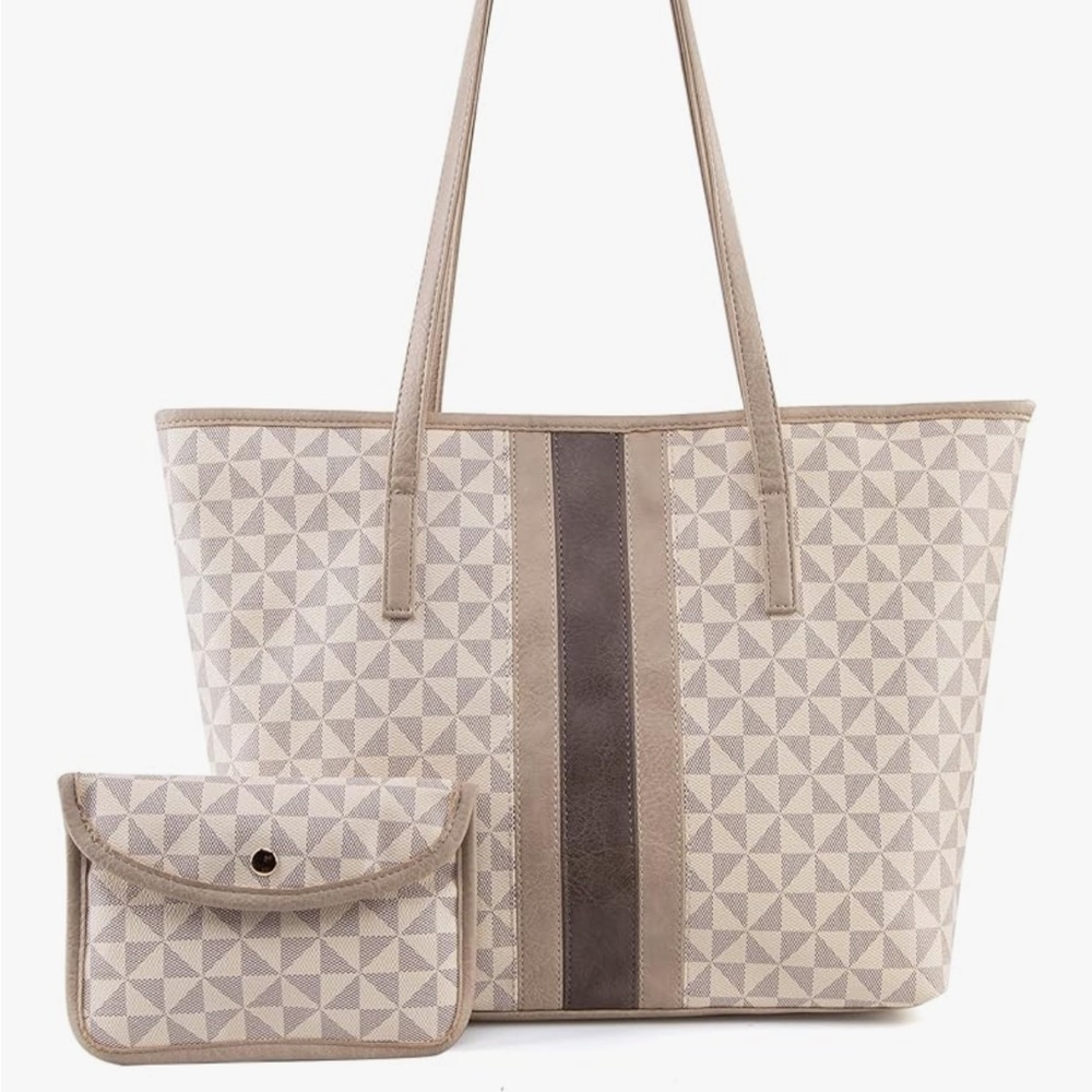 Montana West Geometric Tan and Brown Tote Bag
